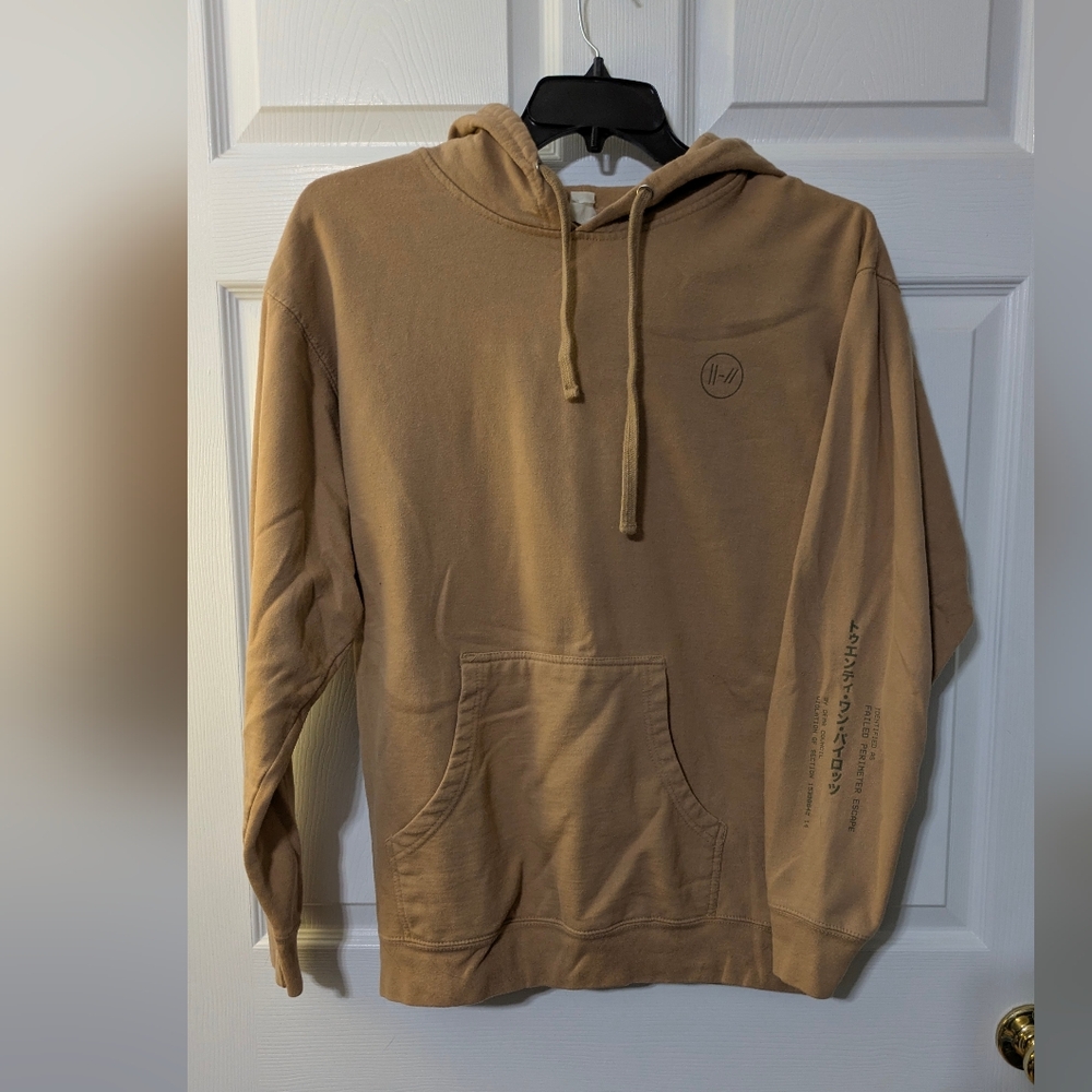 RARE Twenty One Pilots Japan Japanese Dema Council Tan Hoodie Sweatshirt L